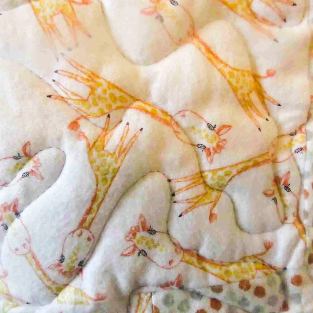 Giraffe Quilt for Baby Giraffe Detail