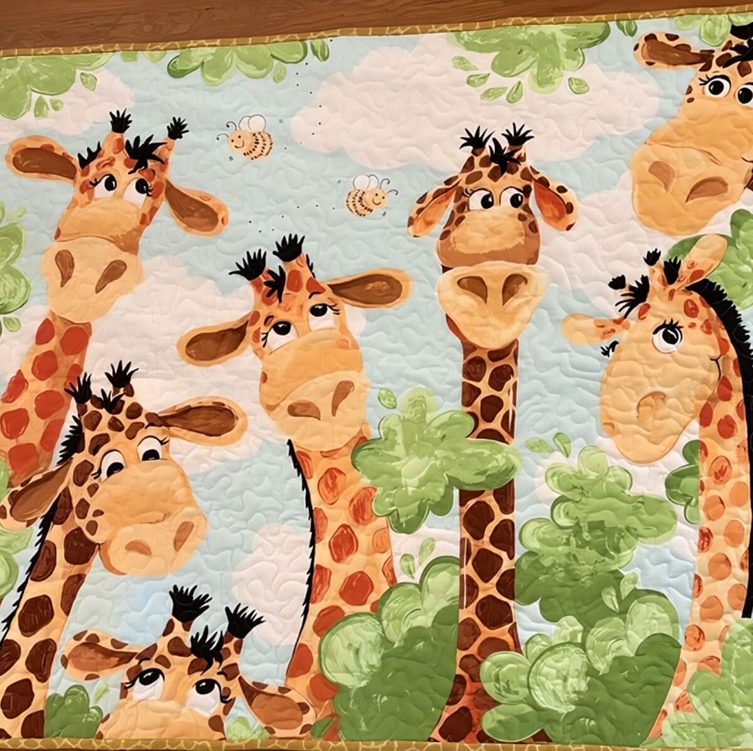 Giraffe Buddies Quilt detail 1