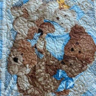 Blue Bears Baby Quilt detail 5