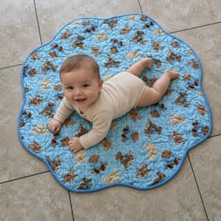 Blue Bears Playmat with baby