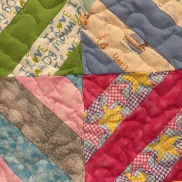 Color Splash Patchwork Quilt block detail 1