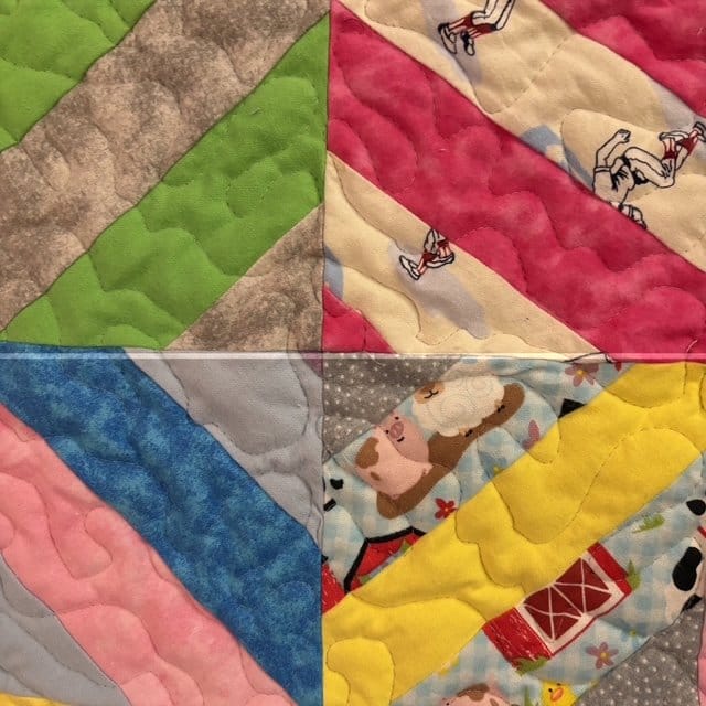 Color Splash Patchwork Quilt block detail 2