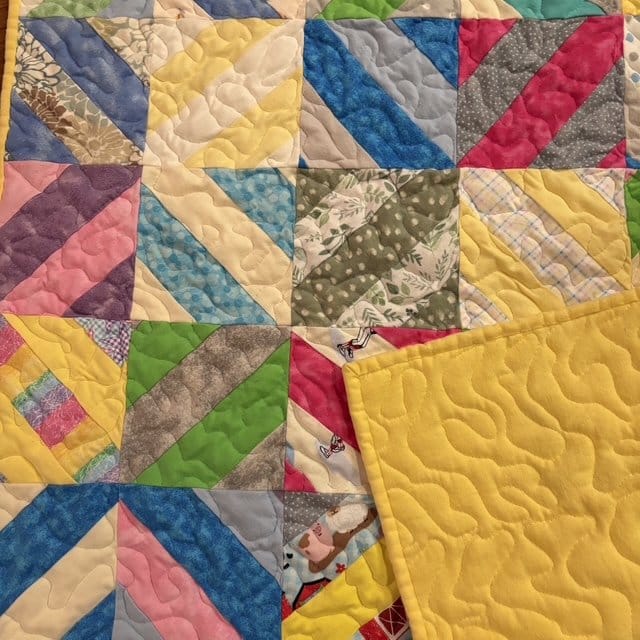 Color Splash Patchwork Quilt block detail 3