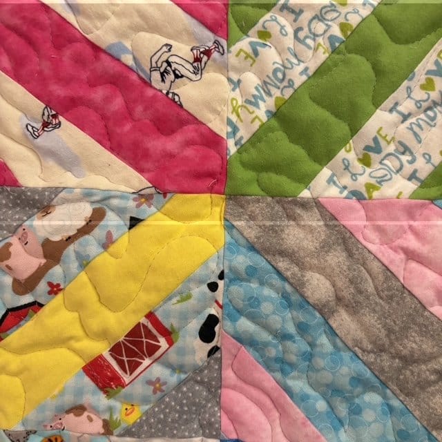 Color Splash Patchwork Quilt block detail 5
