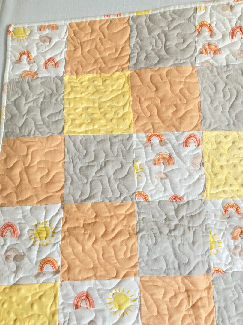 Sun & Rainbows Baby Quilt detail 4