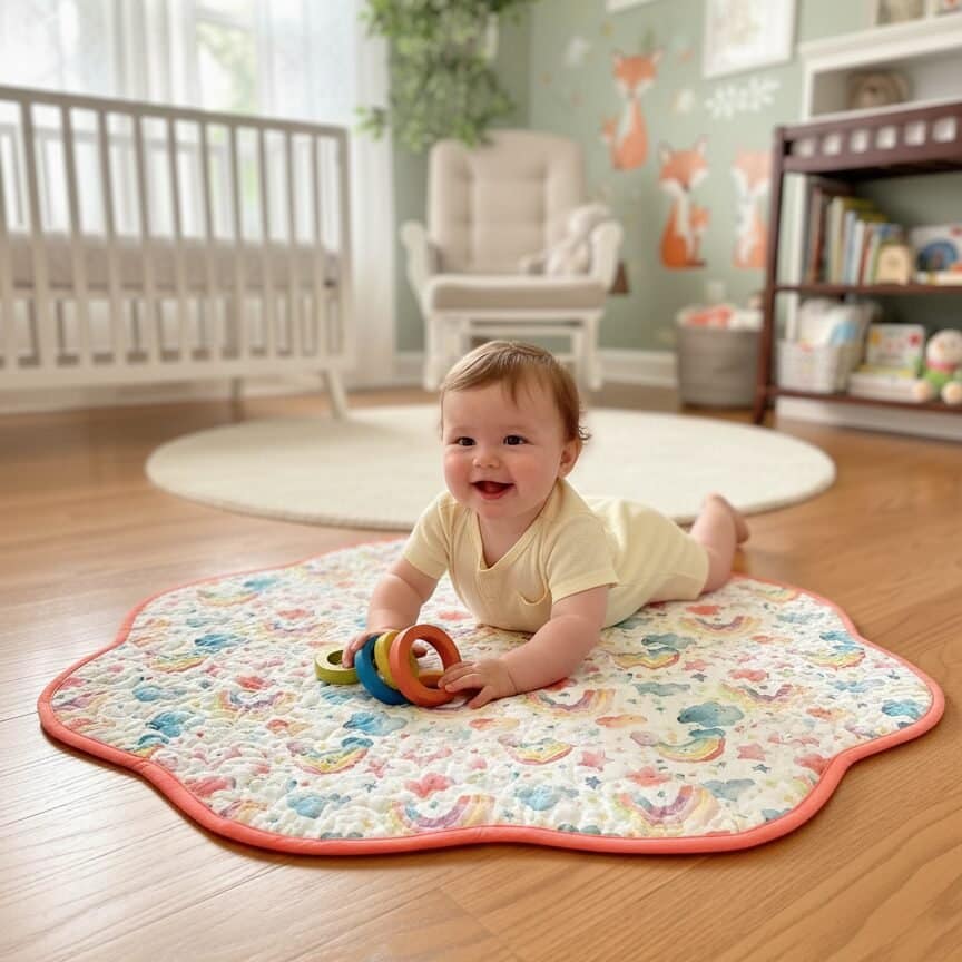 Rainbow Dreams Playmat with Baby