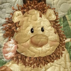 Jungle Friends Playmat detail Jungle Friends Baby Quilt with lion