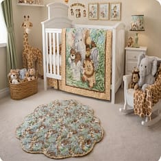 baby's room with jungle friends bundle