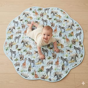 Jungle animals playmat with baby