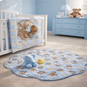Blue Bears Baby Quilt Playmats Bundle product image 1